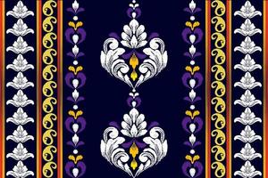 patchwork floral pattern with paisley and indian flower motifs. damask style pattern for textil and decoration vector