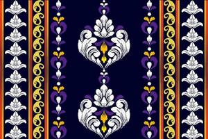 patchwork floral pattern with paisley and indian flower motifs. damask style pattern for textil and decoration vector