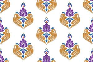 patchwork floral pattern with paisley and indian flower motifs. damask style pattern for textil and decoration vector