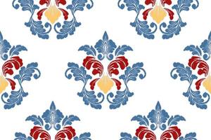 patchwork floral pattern with paisley and indian flower motifs. damask style pattern for textil and decoration vector