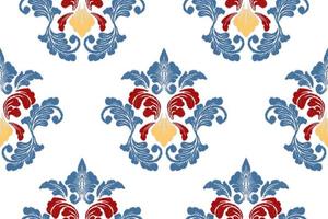 patchwork floral pattern with paisley and indian flower motifs. damask style pattern for textil and decoration vector