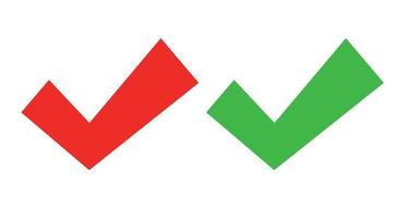 Red and green check marks. Vector icons that can be used for success or approval.