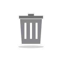 Shadow trash icon. Simple and flat vector. vector