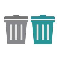 Flat Design trash icon set. vector. vector