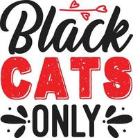 black cats only vector