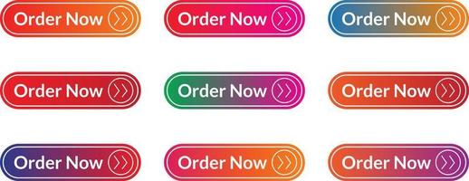 Order Now web button set vector