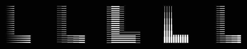 Set monogram logo letter l lines abstract modern art vector illustration