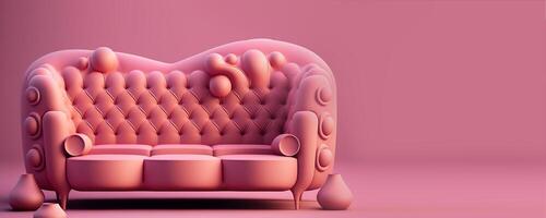 pink sofa isolated, photo