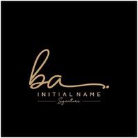 Letter BA Signature Logo Template Vector