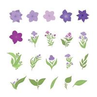 Hand drawn spring flower collection Vector Illustration