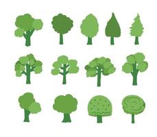verde árbol planta dibujos animados personaje ilustración vector