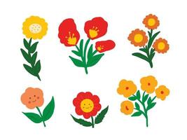 hermosa verano flor dibujos animados ilustración vector