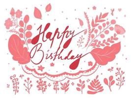Happy Birthday greeting card with hearts vector