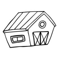 Vector hand drawn Farm barn outline doodle icon. Farm barn sketch illustration for print, web, mobile and infographics isolated on white background.