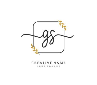 G S GS Initial letter handwriting and  signature logo. A concept handwriting initial logo with template element. vector