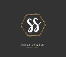 S SS Initial letter handwriting and  signature logo. A concept handwriting initial logo with template element. vector