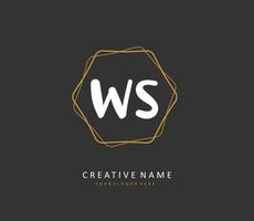 W S WS Initial letter handwriting and  signature logo. A concept handwriting initial logo with template element. vector