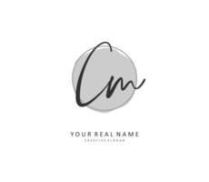 C M CM Initial letter handwriting and  signature logo. A concept handwriting initial logo with template element. vector