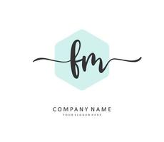 F M FM Initial letter handwriting and  signature logo. A concept handwriting initial logo with template element. vector