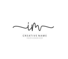 I M IM Initial letter handwriting and  signature logo. A concept handwriting initial logo with template element. vector