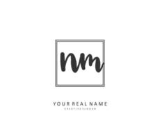 N M NM Initial letter handwriting and  signature logo. A concept handwriting initial logo with template element. vector