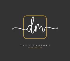 D M DM Initial letter handwriting and  signature logo. A concept handwriting initial logo with template element. vector