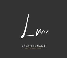 L M LM Initial letter handwriting and  signature logo. A concept handwriting initial logo with template element. vector