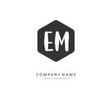 E M EM Initial letter handwriting and  signature logo. A concept handwriting initial logo with template element. vector