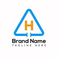 Plumbing Template On H Letter. Plumbing Logo Design Concept vector