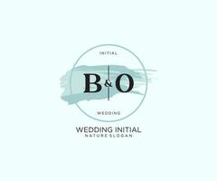 Initial BO Letter Beauty vector initial logo, handwriting logo of initial signature, wedding, fashion, jewerly, boutique, floral and botanical with creative template for any company or business.