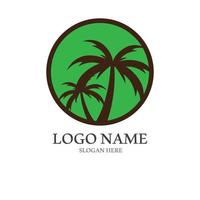 Palm tree summer logo template vector