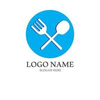 spoon and fork logo with vector shape template.