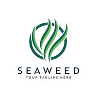 seaweed logo design with vector illustration template