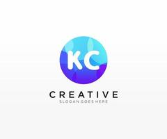 KC initial logo With Colorful Circle template vector. vector