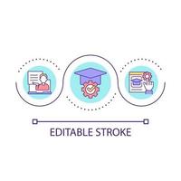 Elearning platform settings loop concept icon. Personal adjustment. Online lessons. LMS abstract idea thin line illustration. Isolated outline drawing. Editable stroke vector