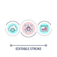 Low code platform loop concept icon. No programming software. Cloud service optimization abstract idea thin line illustration. Isolated outline drawing. Editable stroke vector