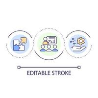 Employee training loop concept icon. Gain knowledge and skills. Corporate education. Presentation abstract idea thin line illustration. Isolated outline drawing. Editable stroke vector