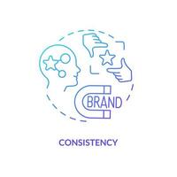 Consistency blue gradient concept icon. App usability. Software development. User experience design rule abstract idea thin line illustration. Isolated outline drawing vector