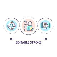 Technological process loop concept icon. Resource planning. Information technology. Operating system abstract idea thin line illustration. Isolated outline drawing. Editable stroke vector