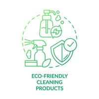 Eco cleaning products green gradient concept icon. Green household detergent. Natural washing supplies abstract idea thin line illustration. Isolated outline drawing vector