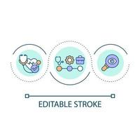 Pre-hire physical testing loop concept icon. Recruitment process. Clinical examination of applicant abstract idea thin line illustration. Isolated outline drawing. Editable stroke vector