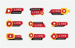 Set of General Live Streaming Badges vector