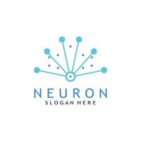 Brain logo or nerve cell logo with vector illustration template