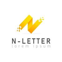 elementos de plantilla de diseño de icono de logotipo de letra n vector