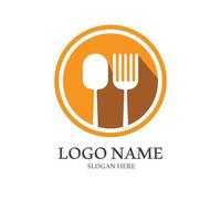 spoon and fork logo with vector shape template.