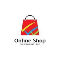 shopping bag logo vector illustration template