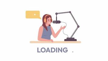 Animated publishing podcast loader. Podcaster. Flash message 4K video footage. Color isolated loading wait-animation progress indicator with alpha channel transparency for web design, social media