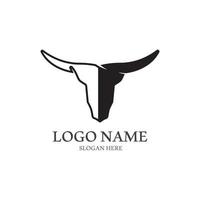 bull horn logo with template vector style.