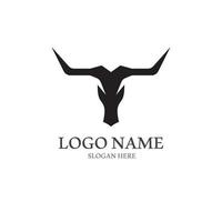 bull horn logo with template vector style.