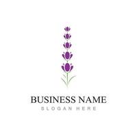 fresh lavender flower logo flat design template vector